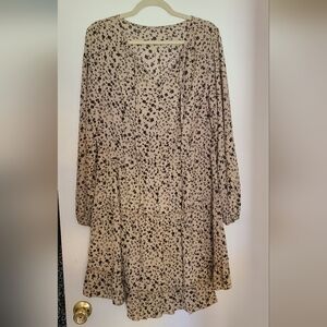 Long sleeve ruffle hem dress